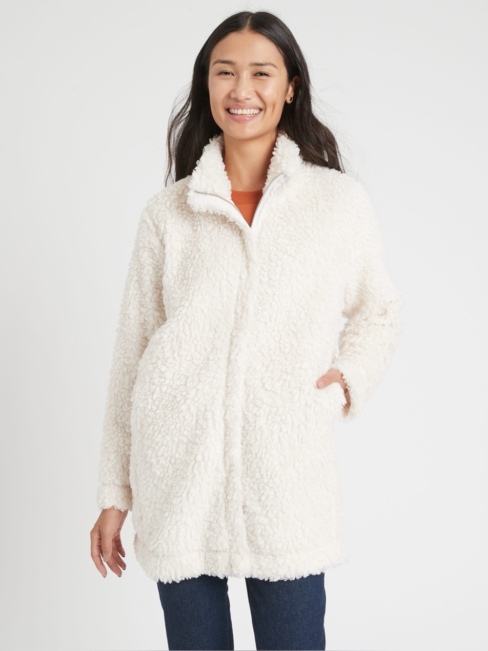 NEW! Banana Republic Boho Teddy Sherpa Zip Jacket. M. $120!